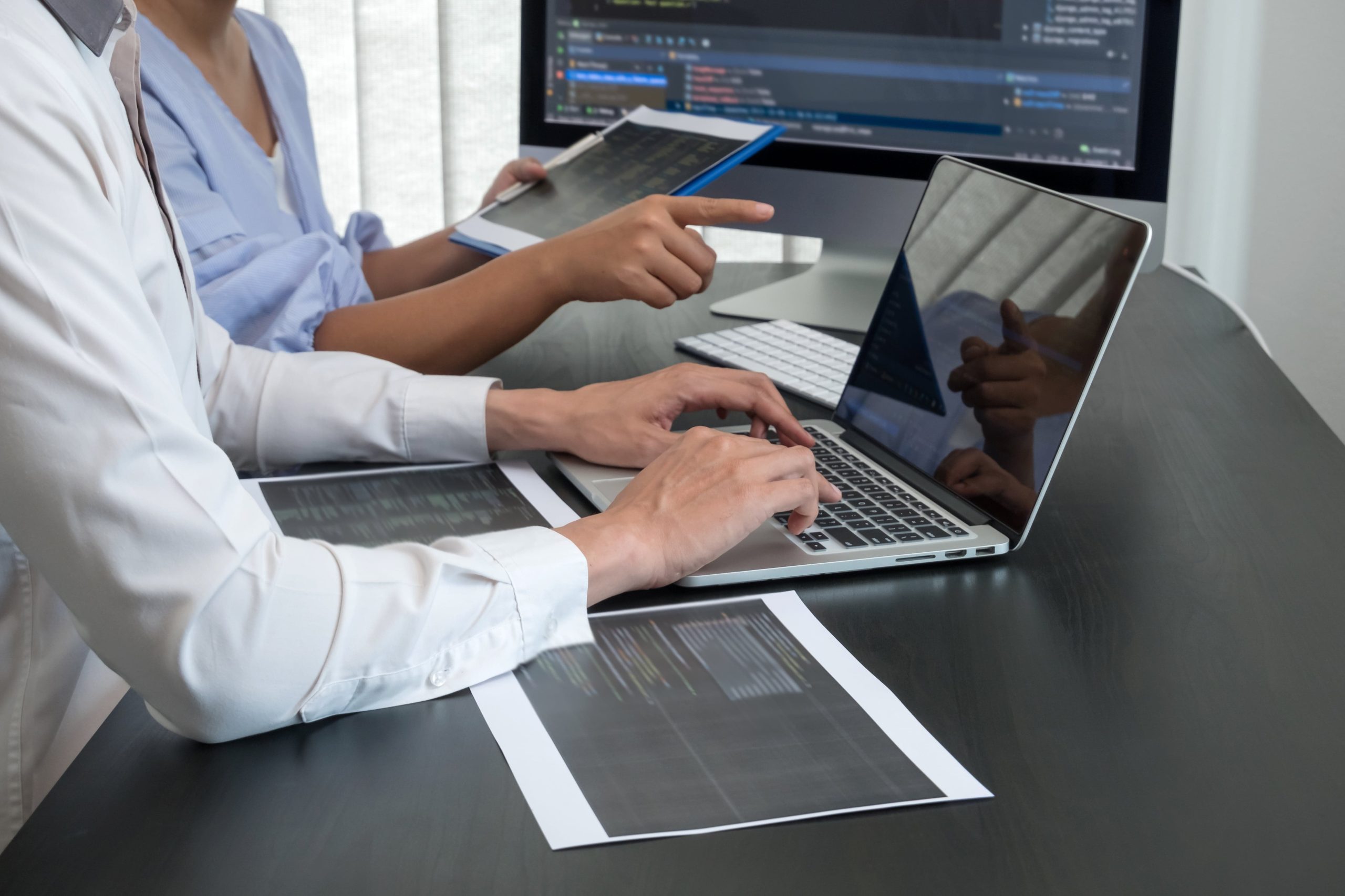 people working on laptops